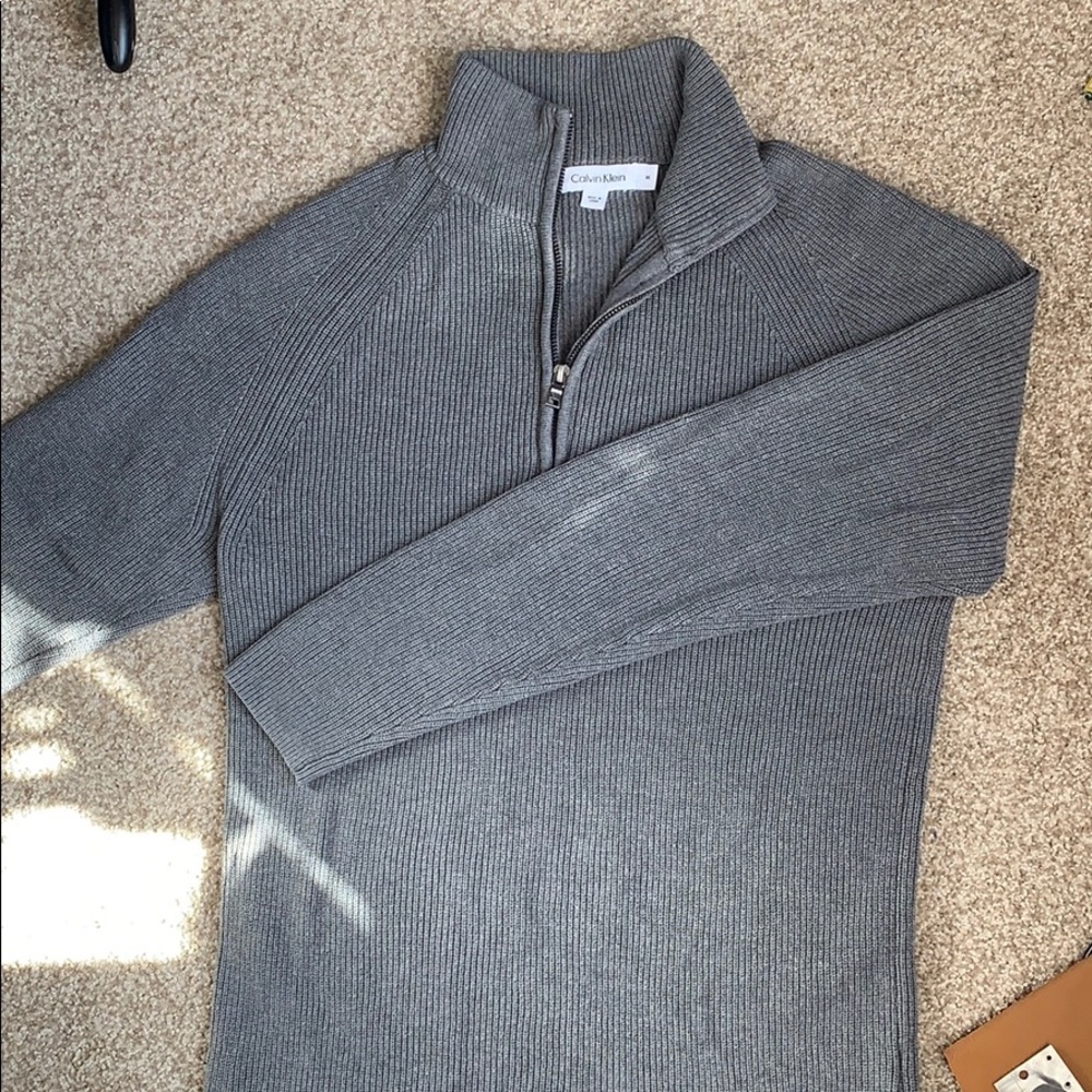 Calvin Klein Cotton Quarter Zip (Medium) - Picture 1 of 7